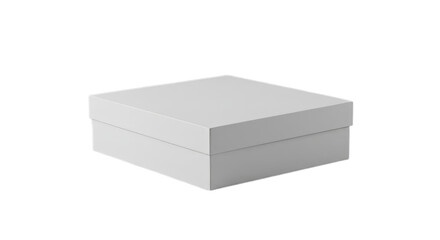 Simple White Box on Transparent Background Presenting Sleek Square Packaging