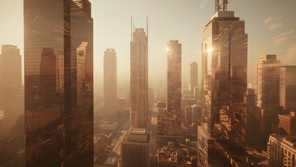 Urban Mirage – Futuristic City Background with Hazy Light Effects
