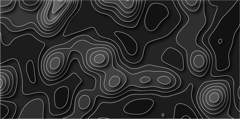 Papercut Stylized coloring topographic contour scheme and terrain. Abstract geometric layered curve line coloring background. Topographic contour lines vector map seamless pattern vector.	