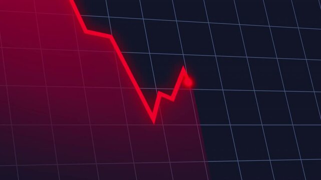 Stock chart going down. crisis economic