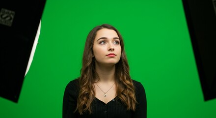 Studio portrait of young woman