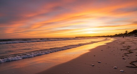 Sunset beach landscape