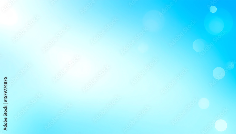 Poster a soft blue gradient background with light bokeh effects, creating a tranquil and serene atmosphere