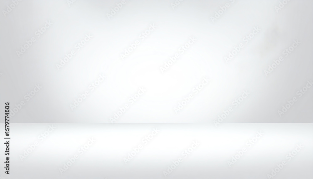 Poster a minimalistic, empty space with a smooth white surface and a soft gradient background, ideal for sh