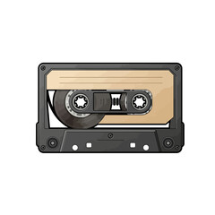 Obraz premium Nostalgic Cassette Tape: A detailed close-up of an old cassette tape, a relic of a bygone era, showcasing the technology and simplicity of analog audio recording.