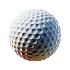 A single white golf ball, isolated on a white background, ready for the game