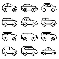 Obraz premium Various car icons automobile vehicle