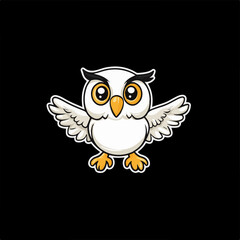Vector Illustration of an Enchanting White Owl, Nezzzuko0_Design, in High-Resolution Detail