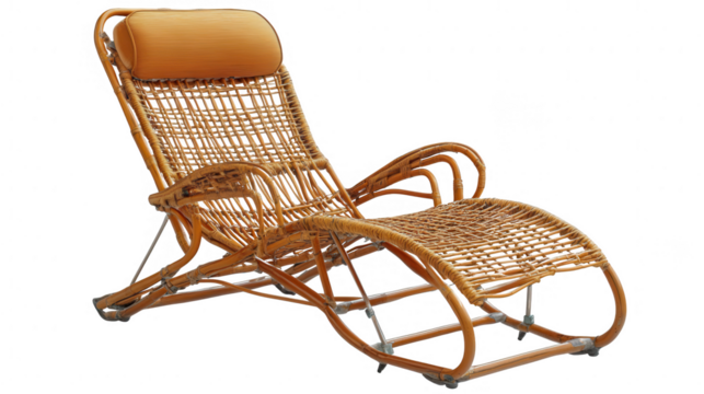 Wicker Lounge Chair With Cubical Pattern Design