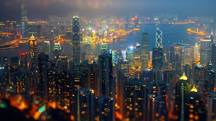 Fototapeta premium Cityscape night view