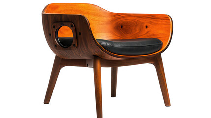 Elegant Wooden Chair With Modern Curved Design