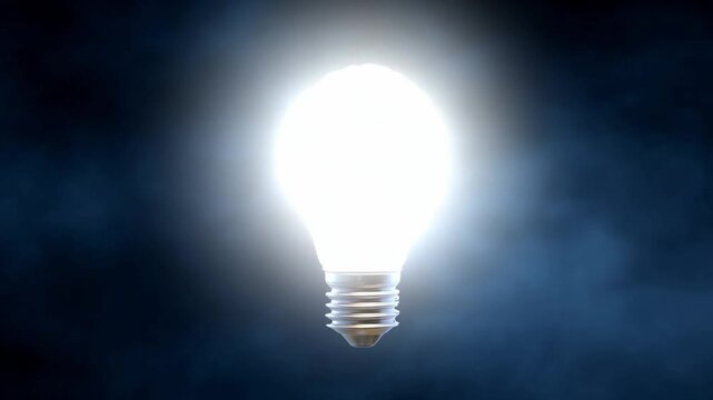 Illuminated Idea: A bright light bulb glows brightly, symbolizing innovation, inspiration, and the spark of a creative concept. Capturing the essence of ideas in a compelling visual.