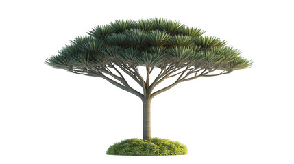 Lonely Tree With Unique Canopy On Transparent Background