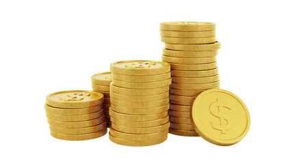 Stacked Gold Coins Symbolizing Wealth And Investment