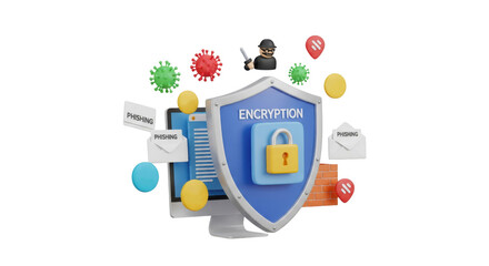 Shield Of Encryption Protecting Computer Data