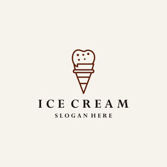 Ice cream logo template vector illustration design