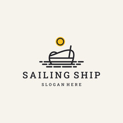 Sailing ship logo template vector illustration design