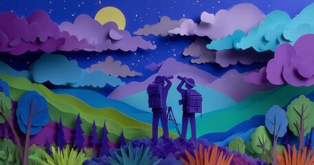 fantasy landscape with birds