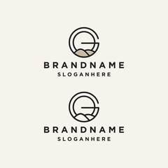 Letter g mountain logo template vector illustration design
