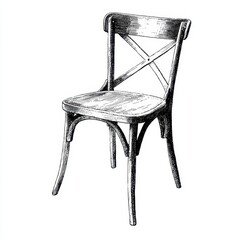 wooden chair isolated on white