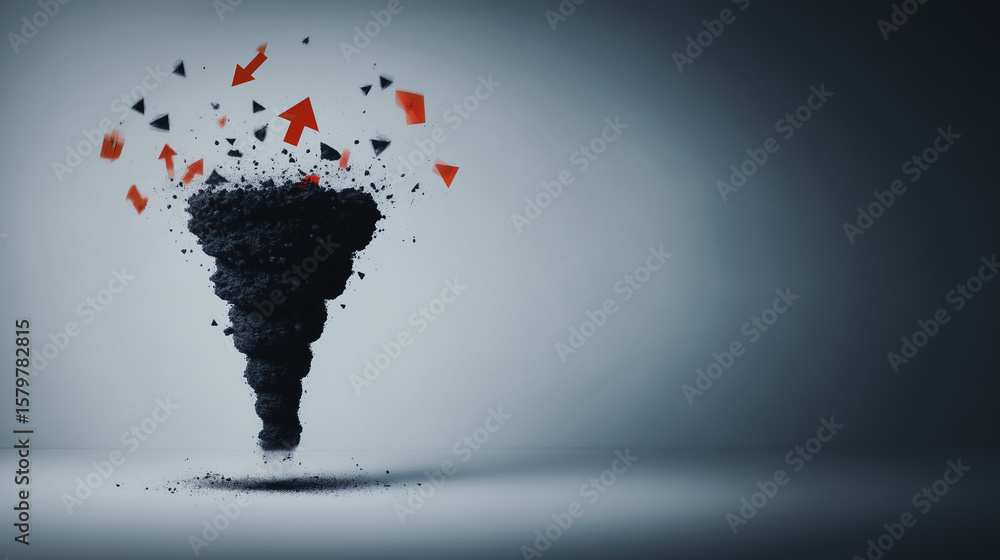 Aufkleber abstract whirlwind: a visually compelling depiction of an abstract whirlwind formed from fragmented 