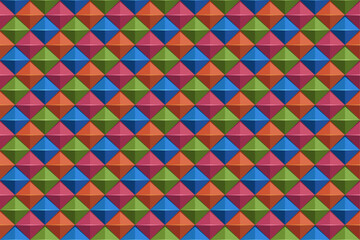 Colorful Diamond Grid Pattern with 3D Shaded Effect
