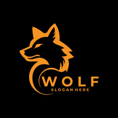 wolf line art logo design. Wolf elegant logo design
