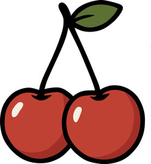  cherry vector illustration, a fresh, healthy, and sweet fruit icon