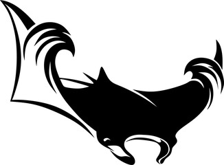black Stingray silhouette vectors