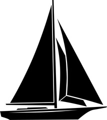 Silhouette illustration of a sailboat sailing