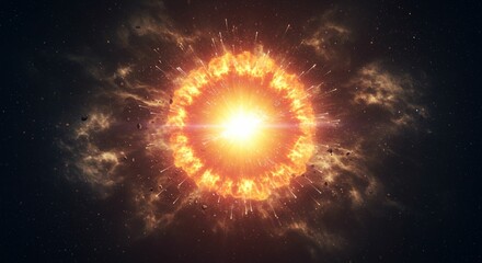 Fototapeta premium Abstract orange fire circle graphic