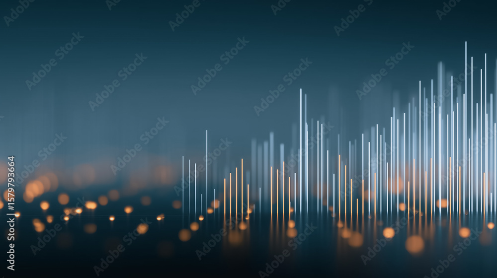 Poster data visualization: an artistic rendering of a data landscape, a visual depiction of numerical infor
