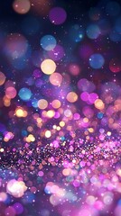 Vibrant Bokeh of Sparkling Purple and Pink Lights