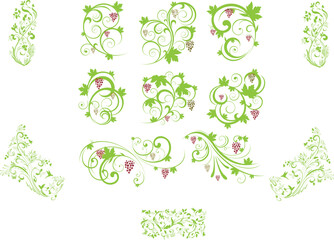 Decorative Floral Vector Elements | Nature-Inspired Clipart Pack