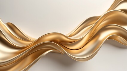 Elegant golden fabric flows gracefully, creating a dynamic and luxurious abstract design.