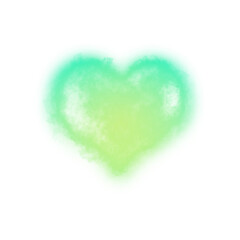 Fototapeta premium Green heart smoke cloud on transparent background 
