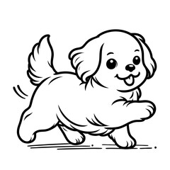 Adorable Puppy Cartoon Drawing - Cute Canine Illustration