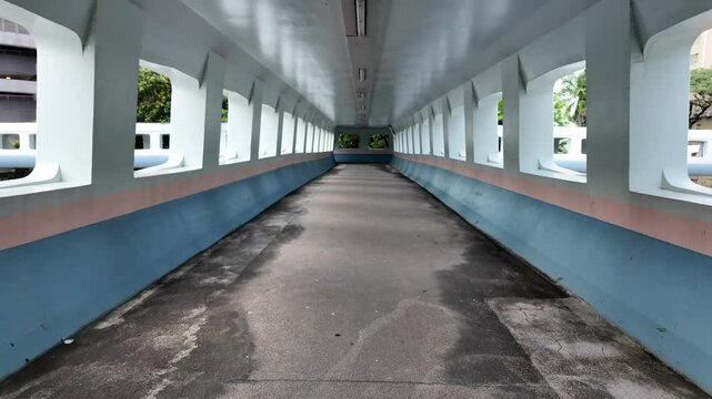 Iconic Jimmy Bridge Pedestrian Footbridge in Kwun Tong Hong Kong July 6 2025