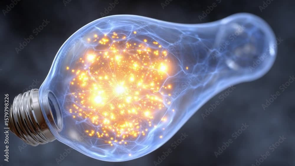 Poster bright spark of innovation: the image captures the illuminating concept of innovation, represented b