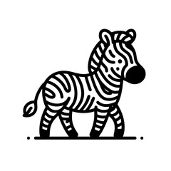 Obraz premium Cute Zebra Line Art African Wildlife Illustration