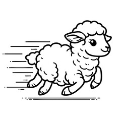 Obraz premium Running Sheep A Cute and Fast Animal Illustration