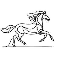 Obraz premium Galloping Horse Abstract Line Art Print
