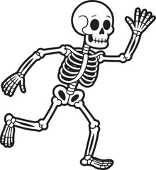 Funny Dancing Skeleton Silhouette Vector Illustration

Spooky Halloween Skeleton in Dynamic Dance Pose

Dancing Bones Silhouette for Halloween Party Design

Creepy Cartoon Skeleton Vector in Motion

H