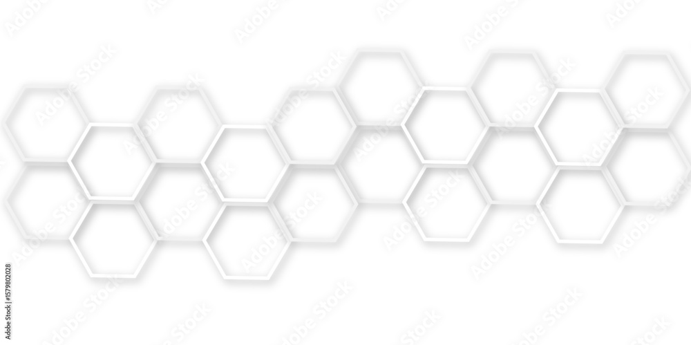 Aufkleber modern white background featuring a geometric pattern of overlapping hexagons, and polygonal honeyco