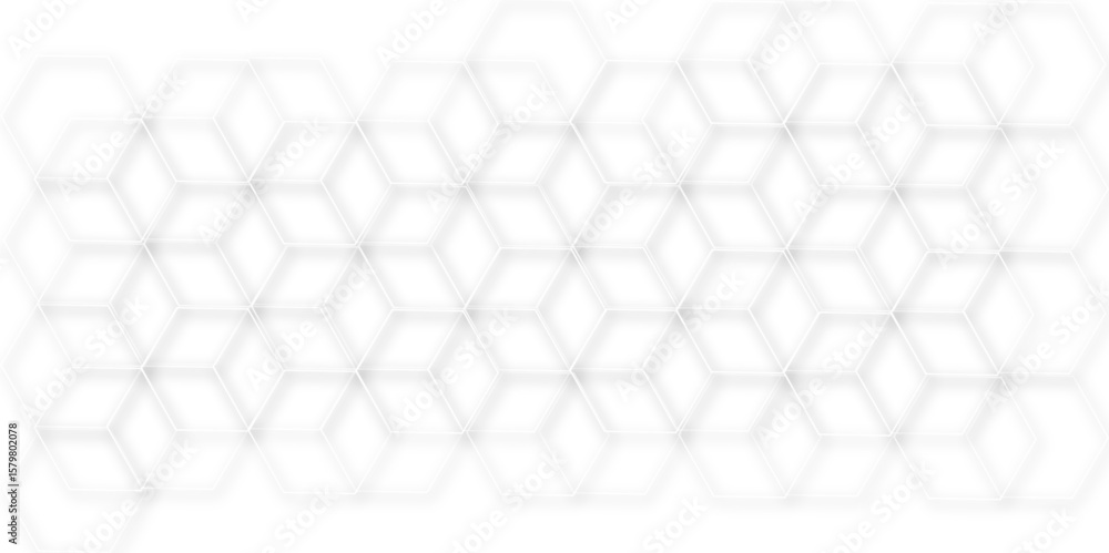 Poster blurred white hexagonal pattern creates subtle geometric background. perfect for adding a modern tex