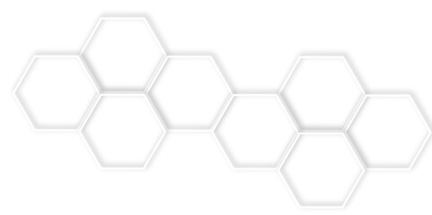 modern white background featuring a geometric pattern of overlapping hexagons, and Polygonal Honeycomb Elements, Luxury Pattern and Technology-Inspired Design 