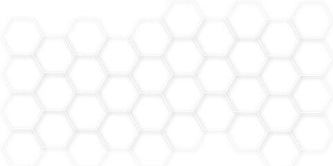 modern white background featuring a geometric pattern of overlapping hexagons, and Polygonal Honeycomb Elements, Luxury Pattern and Technology-Inspired Design 