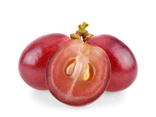 Red grape isolated on white