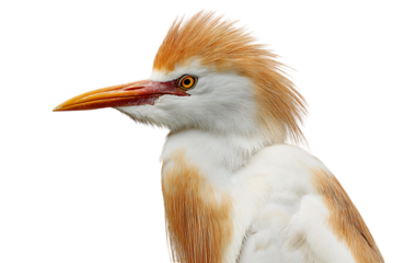 Close up of a Cattle Egret's head and neck