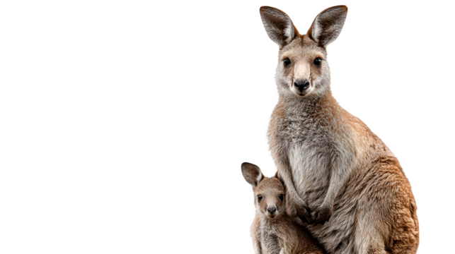 young kangaroo isolated on white